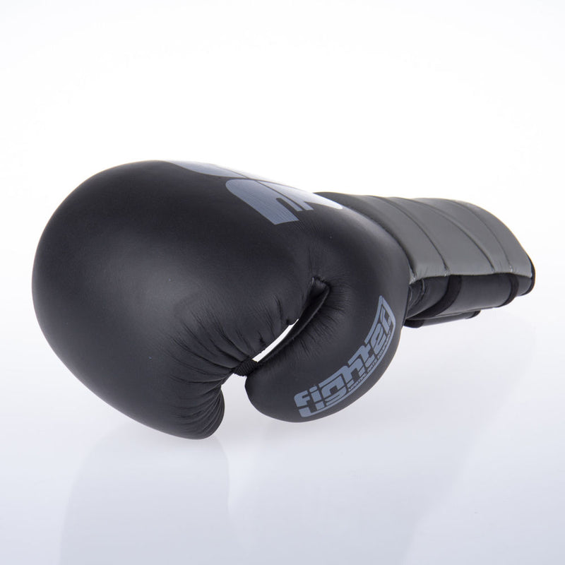 Fighter Sparring Boxing Gloves - black/grey, FBG-002BG