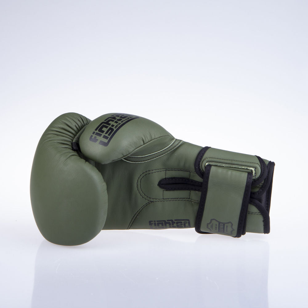 Fighter Sparring Boxing Gloves - khaki/black, FBG-002KB