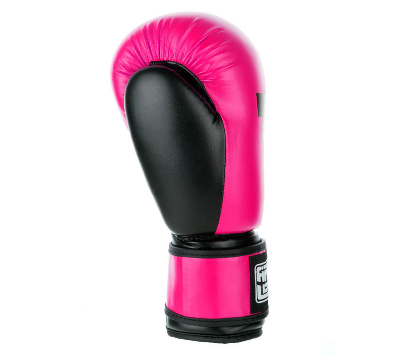 Fighter Synthetic Leather PU basic Boxing Gloves, Neon Pink/Black 1376APUFP
