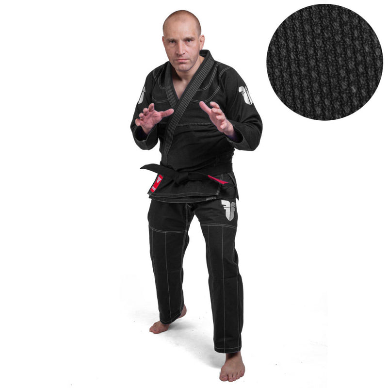 Fighter BJJ Gi Pearl Weave Uniform - black, BJJBL-09