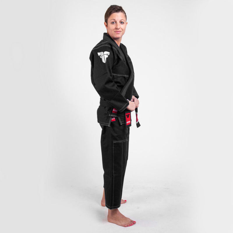 Fighter BJJ Gi Pearl Weave Uniform - black, BJJBL-09