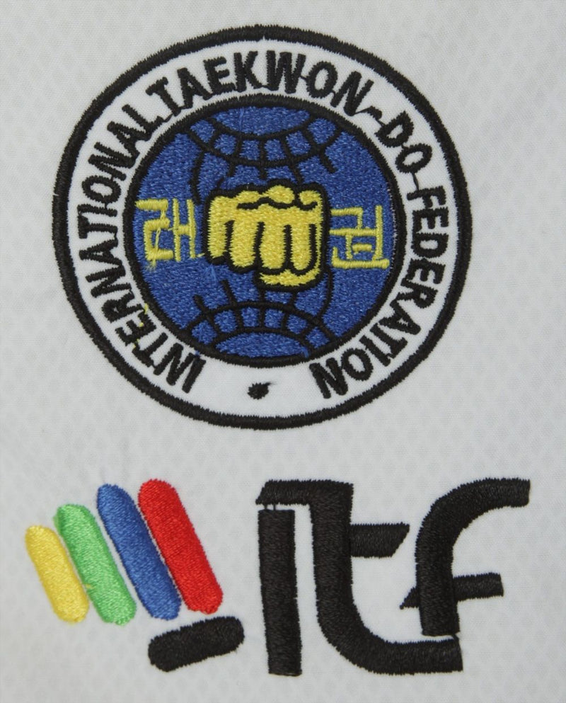 TOP TEN ITF Assistant Instructor Uniform - Premium Gold Dobok White/black, 16772-1