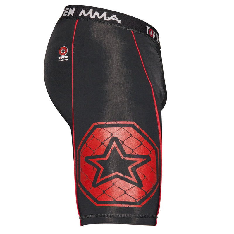 Top Ten MMA Compression Shorts black/red, 1880-9