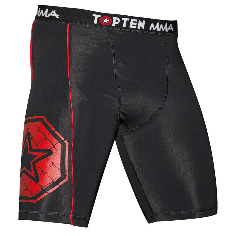 Top Ten MMA Compression Shorts black/red, 1880-9