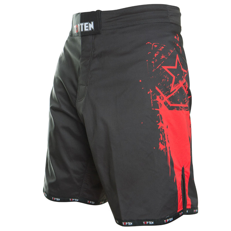 TOP TEN MMA Shorts Comet - black/red, 1871-9
