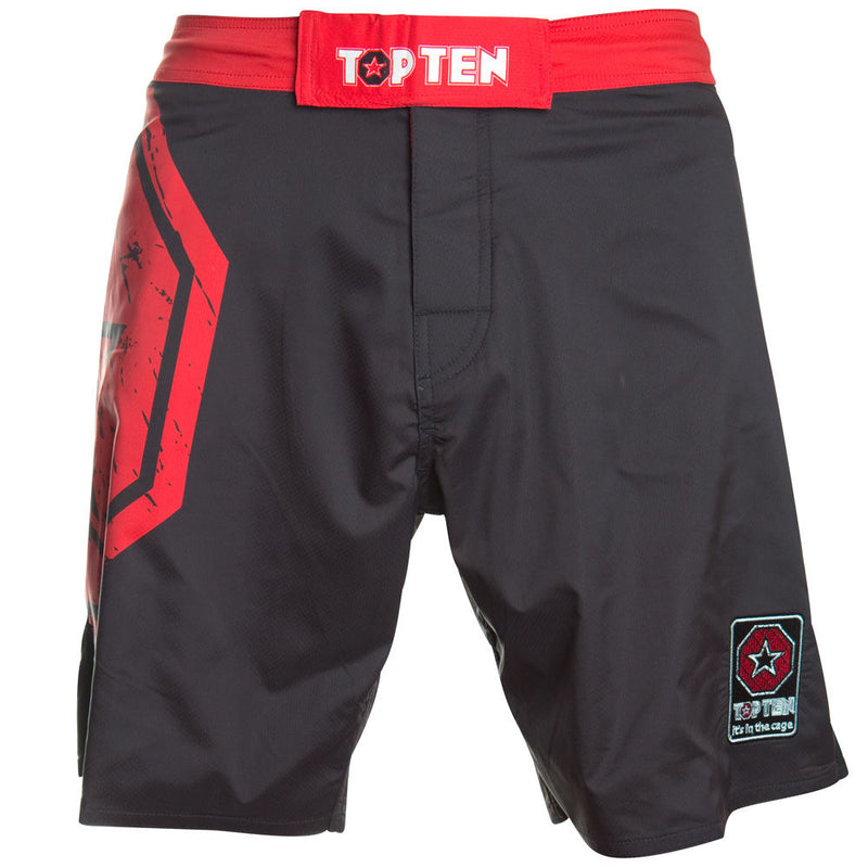 TOP TEN MMA Shorts SuperStar - black/red, 1874-9
