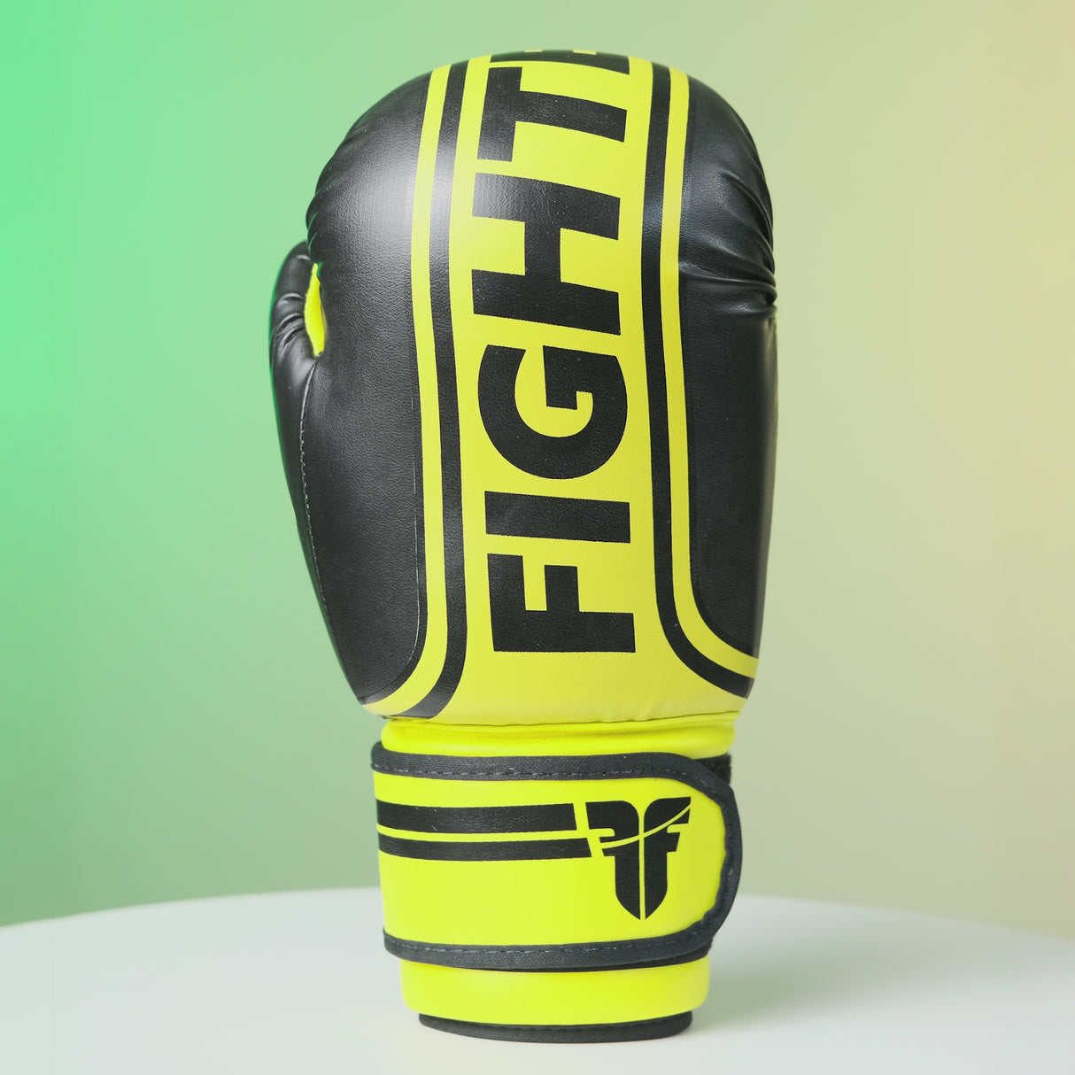 Fighter Boxing Gloves Basic Stripe - neon yellow/black