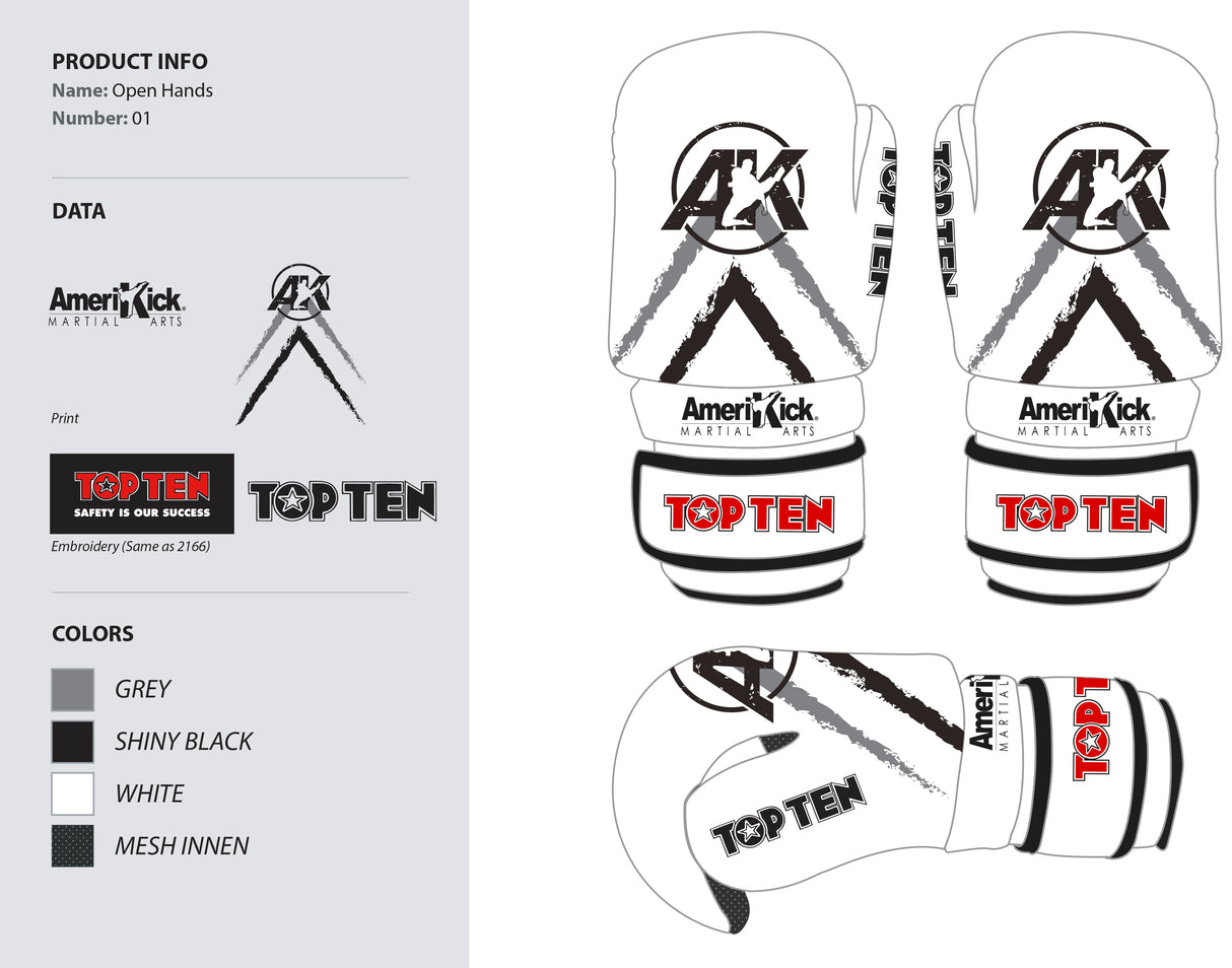 Guantes abiertos Amerikick Top Ten modelo 2022-2023, 21656-622