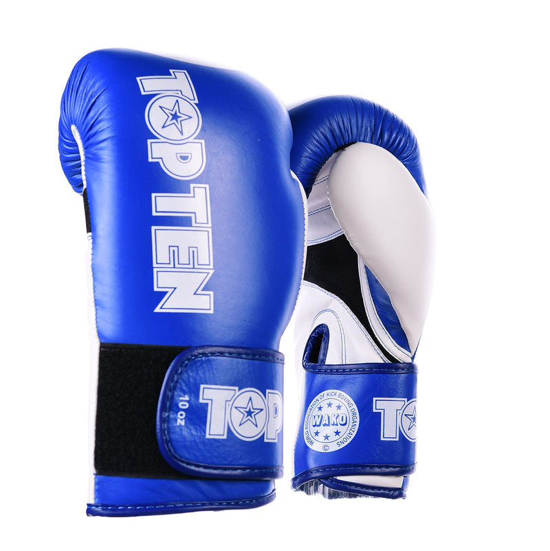 TOP TEN STAR Blue/White XLP WAKO Boxing Gloves, 2068-6
