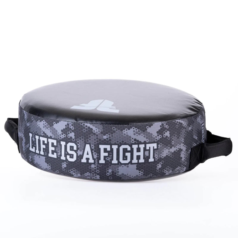 Fighter Round Shield - Life Is A Fight - Grey Camo, FKSH-33