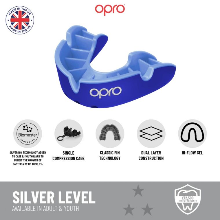 Mouth Guard OPRO UFC SILVER red/black