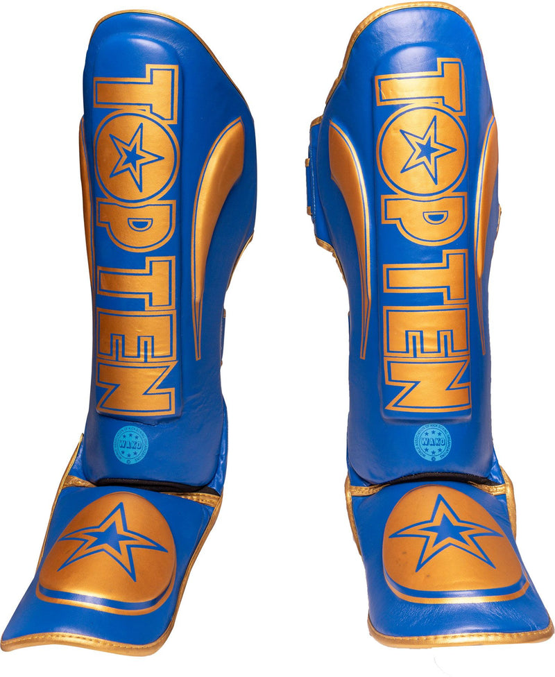 TOP TEN Shin and Instep Guard “Lowkick” WAKO - blue, 32194-6